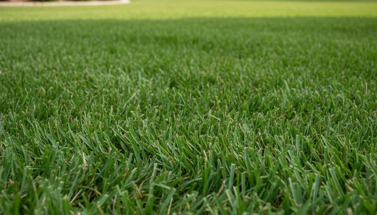 Close-up of freshly mowed, uniform green grass showing expert lawn mowing detail in Sarasota, FL