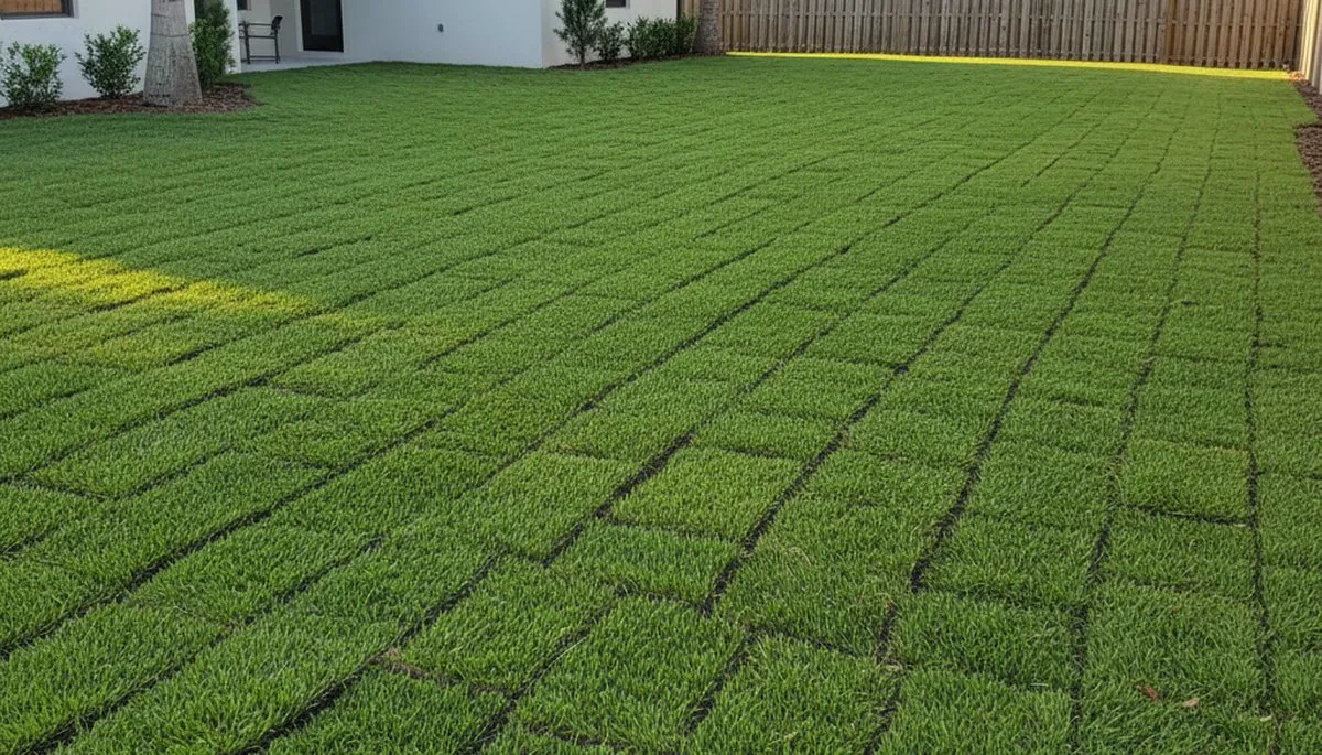 Freshly installed green sod lawn showcasing professional landscaping in Sarasota, FL
